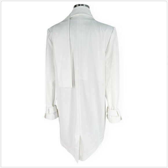 Four. Brand Boutique Off White Twill Cavalry Military Jacket Coat Sample NEW 6 - Picture 3 of 5